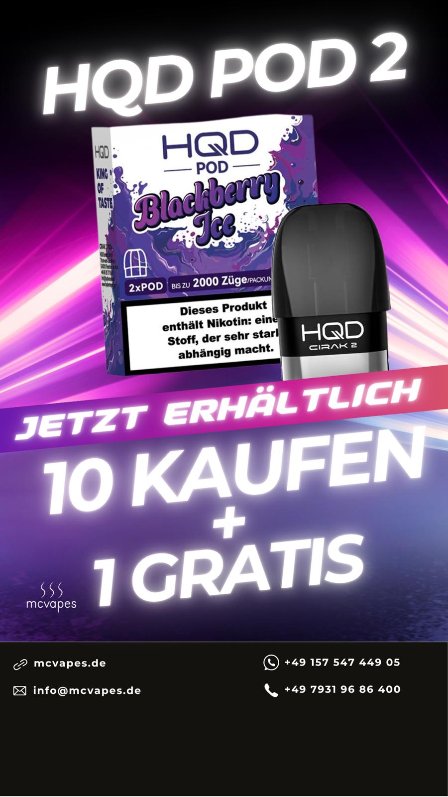 10+1 Aktion! HQD CIRAK 2 - (2 Stck pro Packung) - Mehrweg Pod System McVapes 10+1 Aktion! HQD CIRAK 2 - (2 Stck pro Packung) - Mehrweg Pod System McVapes