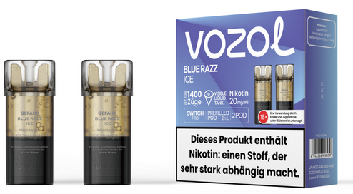 vozol (2Stück pro Packung) - Mehrweg Pod System / 10 Packungen (Aktion: 10 Akkus gratis)