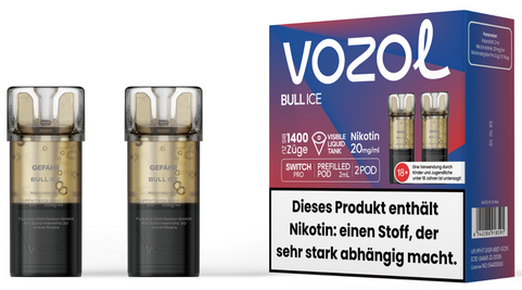 vozol (2Stück pro Packung) - Mehrweg Pod System / 10 Packungen (Aktion: 10 Akkus gratis)