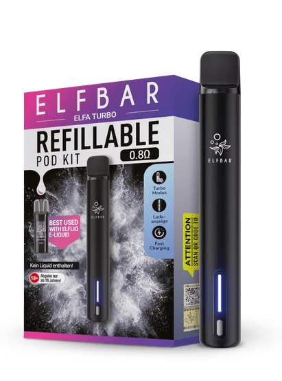 10x ELFBAR ELFA Turbo Pod Kit 550 mAh Akku inkl. 1x Refillable Pod - McVapes