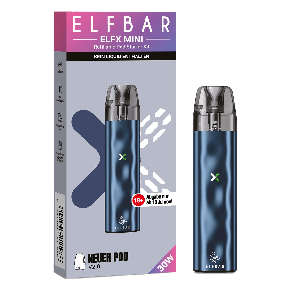 10x ELFBAR ELFX Mini - Pod Kit - 1000 mAh - McVapes