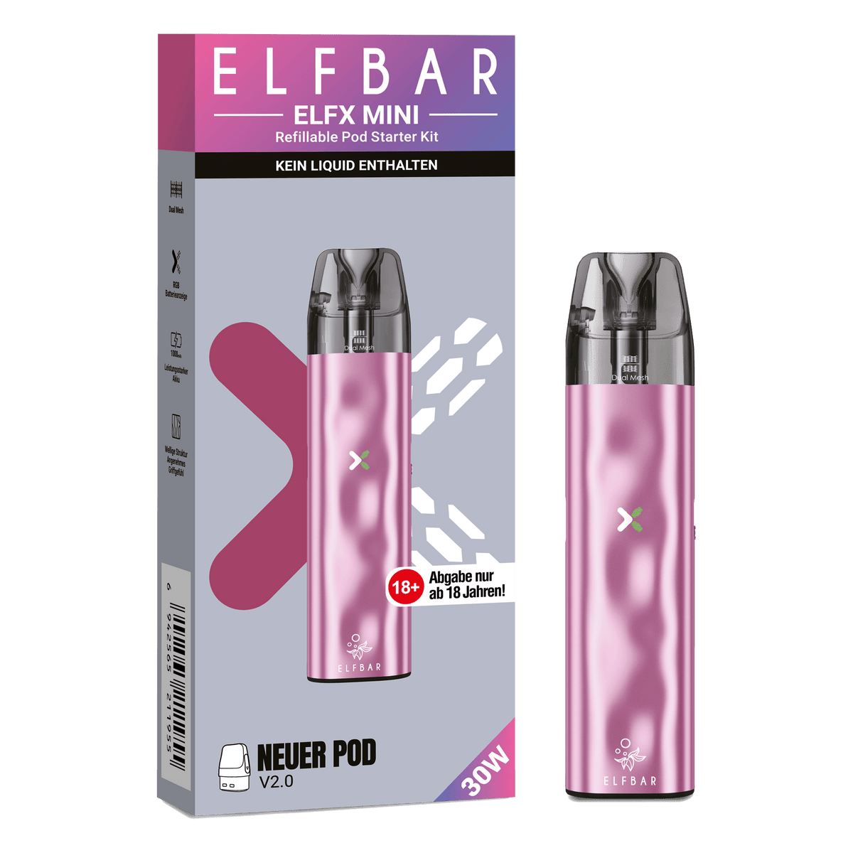 10x ELFBAR ELFX Mini - Pod Kit - 1000 mAh - McVapes