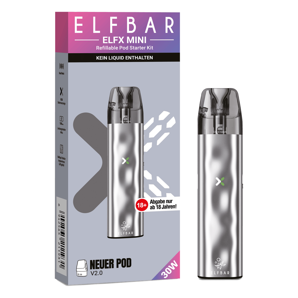 10x ELFBAR ELFX Mini - Pod Kit - 1000 mAh - McVapes