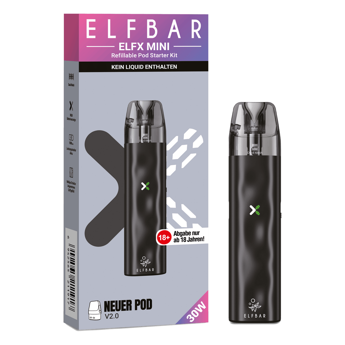 10x ELFBAR ELFX Mini - Pod Kit - 1000 mAh - McVapes