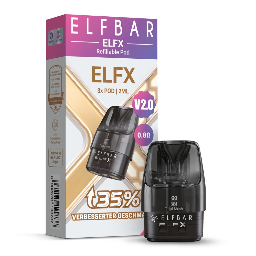10x ELFBAR ELFX V2.0 - Refillable Pod - 3er Pack - McVapes