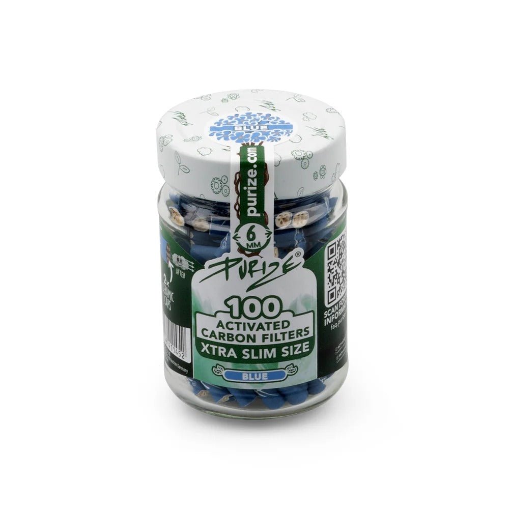 10x Purize Glas Aktivkohlefilter XTRA Slim - Size 6mm - 100 Stück - McVapes