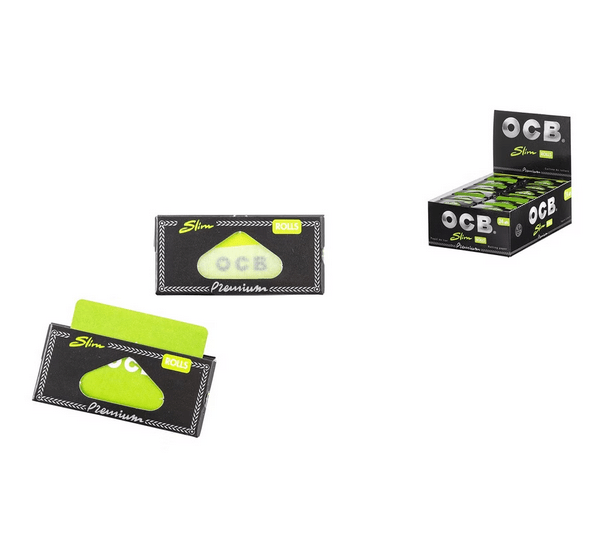24x OCB Premium Slim Rolls, schwarz, 4 Meter - McVapes