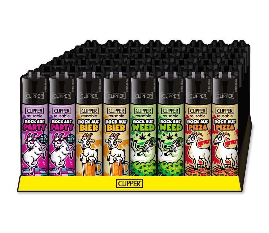 48x Clipper Reibrad Bock Auf nachfüllbar - McVapes