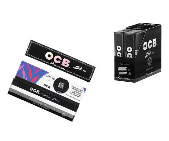 50x OCB Premium Slim King Size, schwarz, 32 Blatt - McVapes