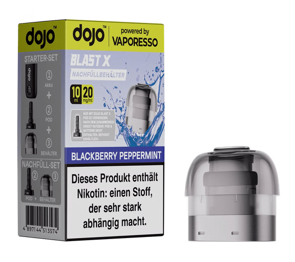 5x Dojo Blast X 10ml Pod - 20mg/ml Nikotingehalt + 5x Leerpod - McVapes