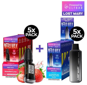 5x Lost Mary Nera Max 15K Refillcontainer + 5x Refillable Pod - McVapes