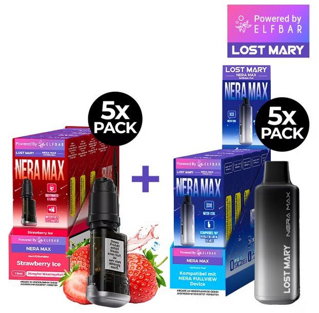 5x Lost Mary Nera Max 15K Refillcontainer + 5x Refillable Pod - McVapes
