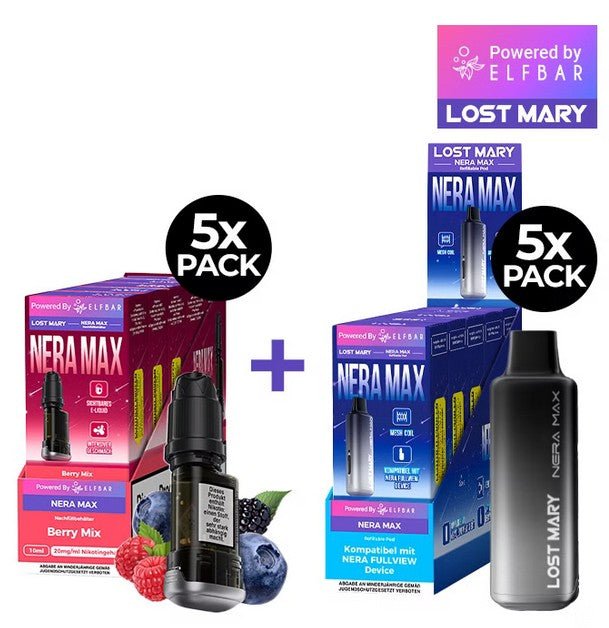 5x Lost Mary Nera Max 15K Refillcontainer + 5x Refillable Pod - McVapes