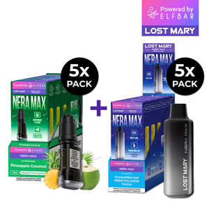 5x Lost Mary Nera Max 15K Refillcontainer + 5x Refillable Pod - McVapes