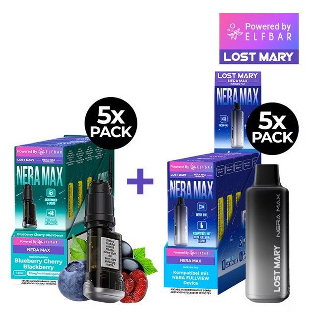 5x Lost Mary Nera Max 15K Refillcontainer + 5x Refillable Pod - McVapes