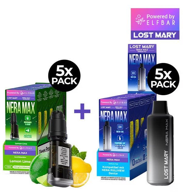 5x Lost Mary Nera Max 15K Refillcontainer + 5x Refillable Pod - McVapes