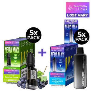 5x Lost Mary Nera Max 15K Refillcontainer + 5x Refillable Pod - McVapes