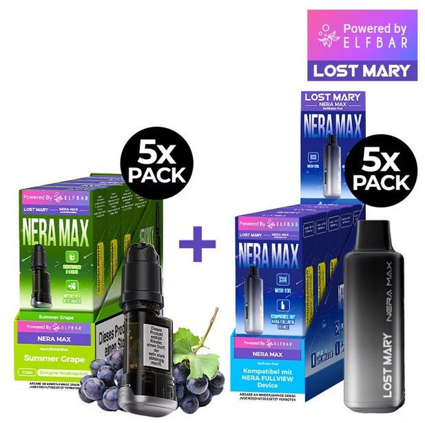 5x Lost Mary Nera Max 15K Refillcontainer + 5x Refillable Pod - McVapes