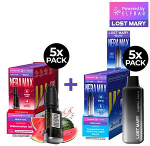5x Lost Mary Nera Max 15K Refillcontainer + 5x Refillable Pod - McVapes