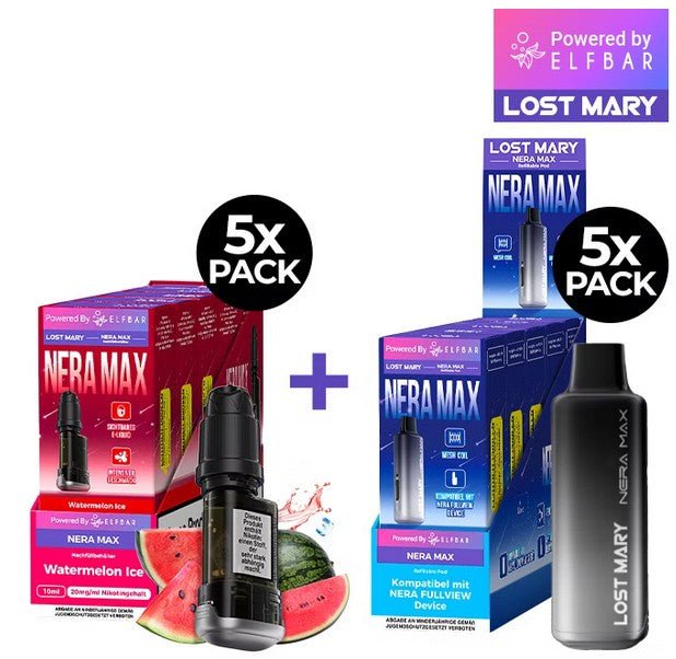 5x Lost Mary Nera Max 15K Refillcontainer + 5x Refillable Pod - McVapes