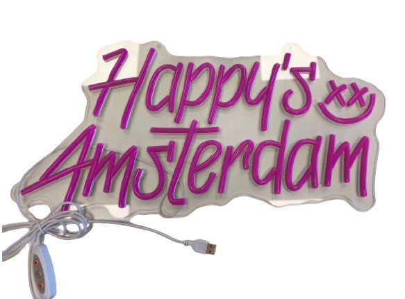 Happys Amsterdam - Pinkes LED Schild