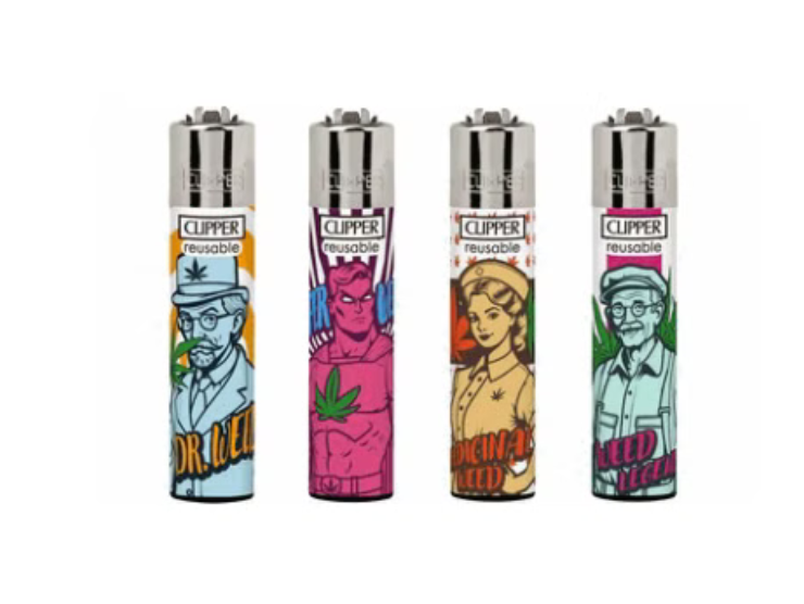 48x Clipper Reibrad Hanf-Menschen nachfüllbar