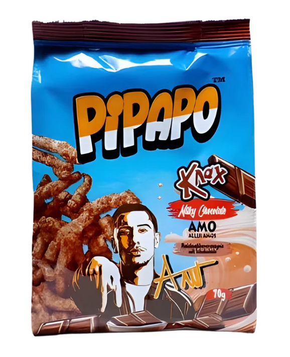 24x Pipapo Knax Chips Milky Chocolate - Amo Aller Amos Edition 70g