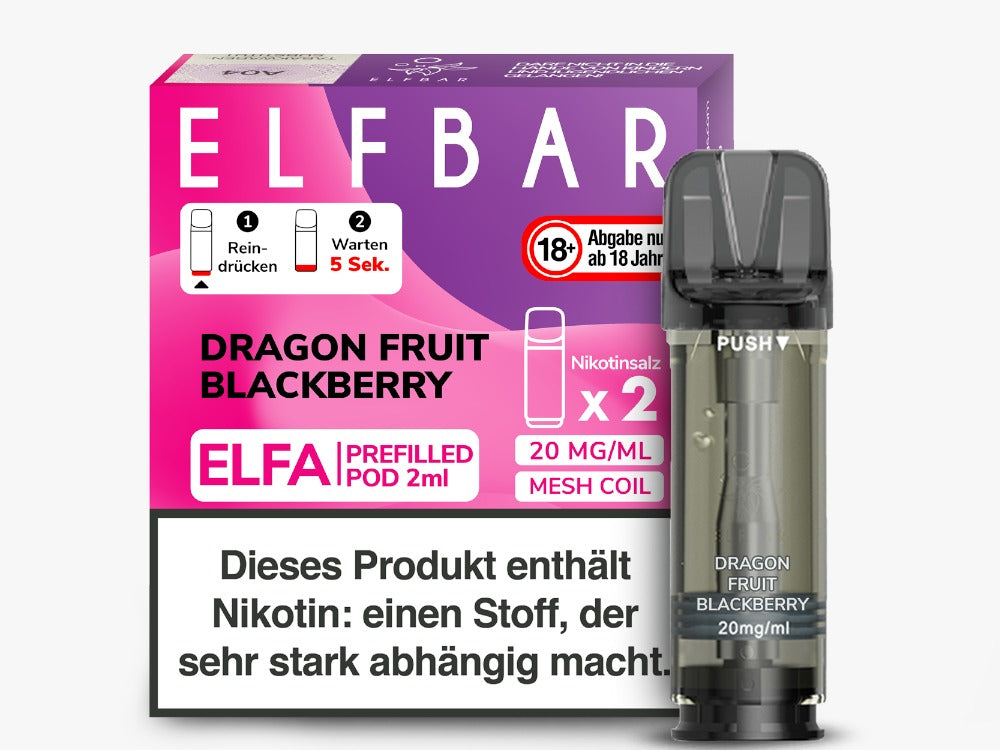 VORBESTELLUNG: Elfbar ELFA Pods - 2% Nikotin (2 Stk. pro Packung) - Mehrweg Pod System / 10 Packungen