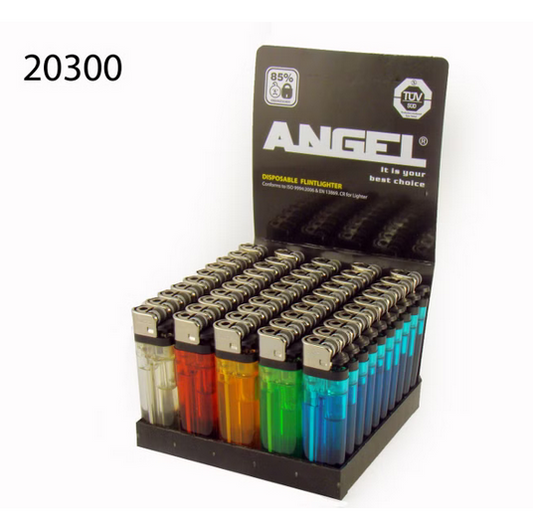 50x Angel Einweg Reibrad Transparent