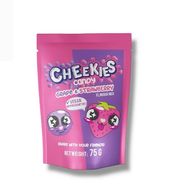 23x  Cheekies Candy Grape & Strawberry 75g