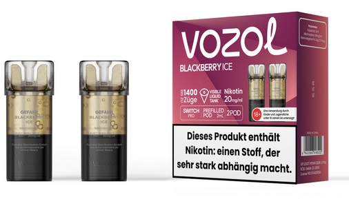 vozol (2Stück pro Packung) - Mehrweg Pod System / 10 Packungen (Aktion: 10 Akkus gratis)