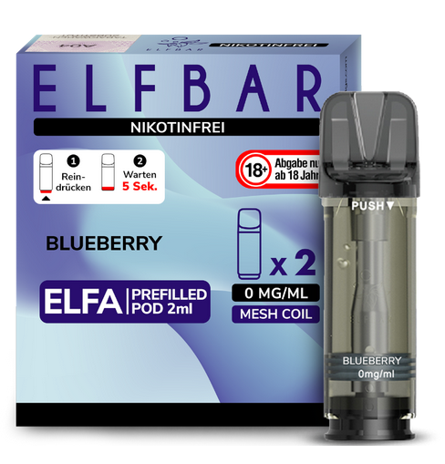 Elfbar ELFA Pods - 0% Nikotin (2 Stk. pro Packung) - Mehrweg Pod System / 10 Packungen