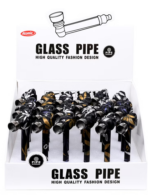 Atomic - Glas Tabakpfeife Totenkopf / 24 Stück