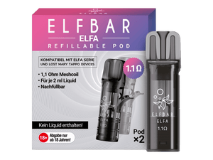 ELFA Refillable Pods 1,1 Ohm(2 Stück pro Packung) - Mehrweg Pod System - 10 Packungen (leere wiederbefüllbare Pods) - McVapes