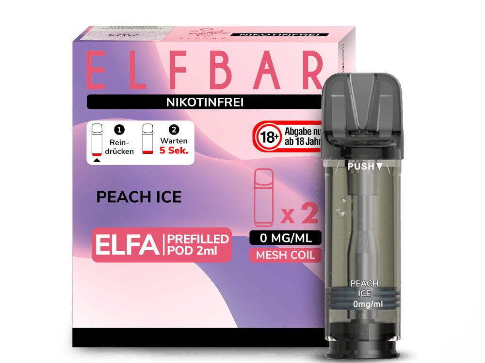 Elfbar ELFA Pods - 0% Nikotin (2 Stk. pro Packung) - Mehrweg Pod System / 10 Packungen - McVapes