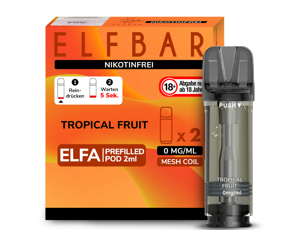 Elfbar ELFA Pods - 0% Nikotin (2 Stk. pro Packung) - Mehrweg Pod System / 10 Packungen - McVapes