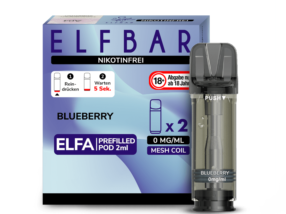 Elfbar ELFA Pods - 0% Nikotin (2 Stk. pro Packung) - Mehrweg Pod System / 10 Packungen - McVapes