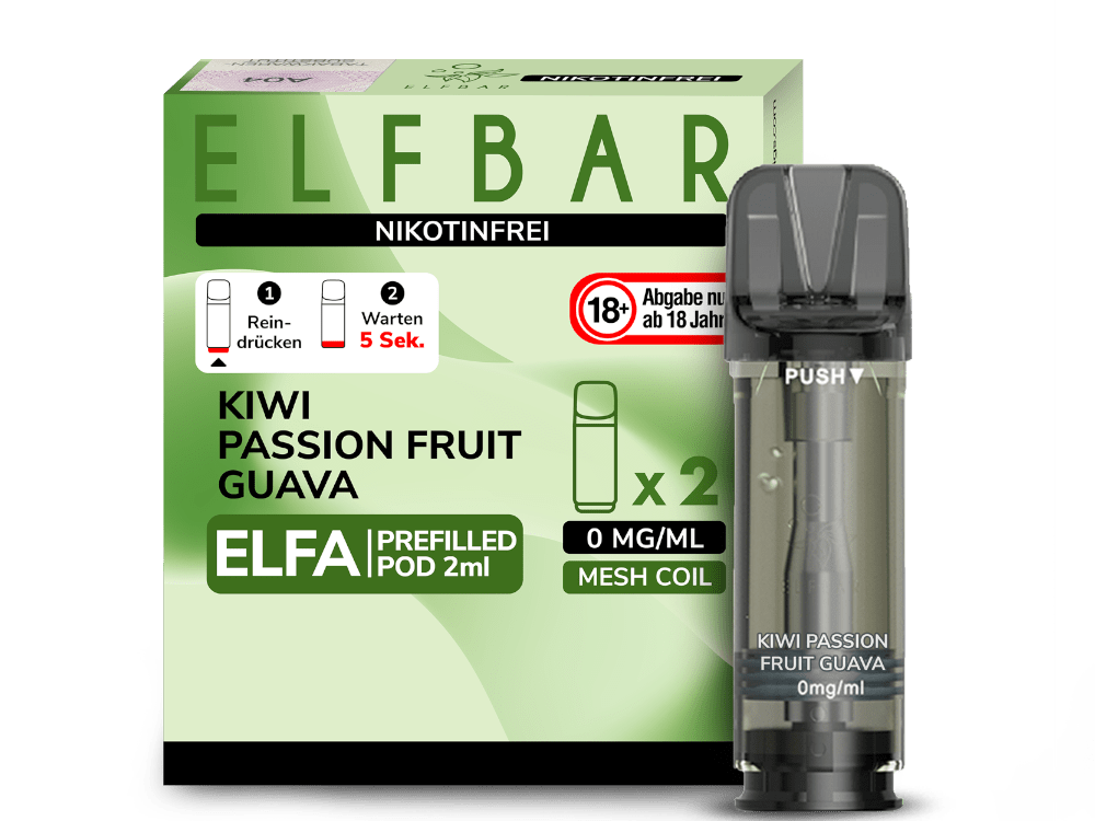 Elfbar ELFA Pods - 0% Nikotin (2 Stk. pro Packung) - Mehrweg Pod System / 10 Packungen - McVapes