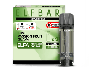 Elfbar ELFA Pods - 0% Nikotin (2 Stk. pro Packung) - Mehrweg Pod System / 10 Packungen - McVapes