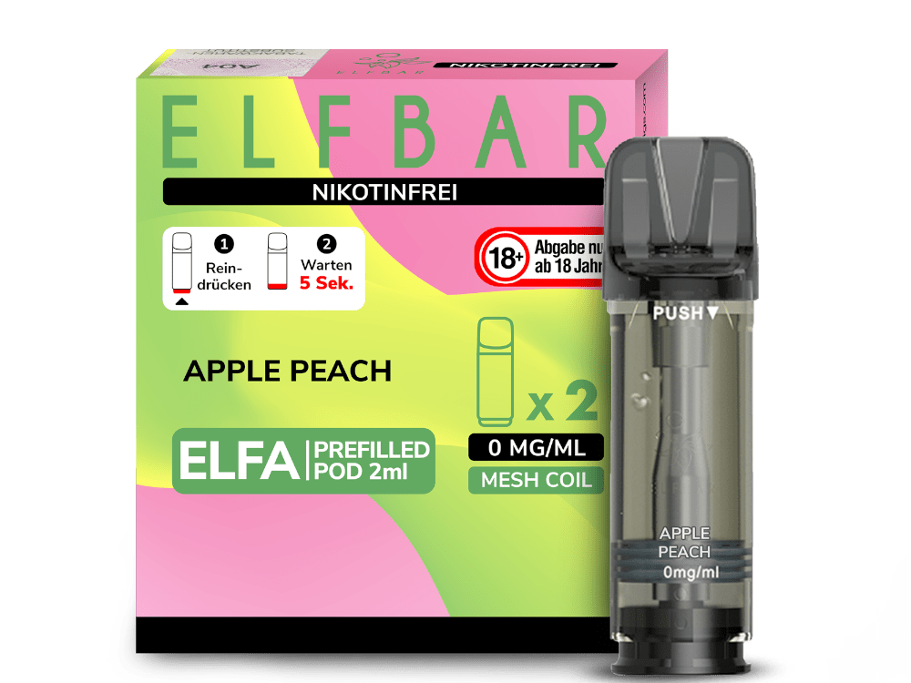 Elfbar ELFA Pods - 0% Nikotin (2 Stk. pro Packung) - Mehrweg Pod System / 10 Packungen - McVapes
