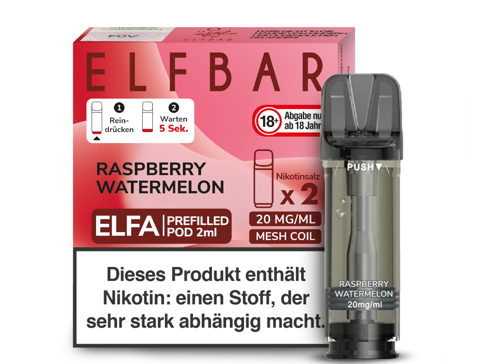 Elfbar ELFA Pods - 2% Nikotin (2 Stk. pro Packung) - Mehrweg Pod System / 10 Packungen - McVapes