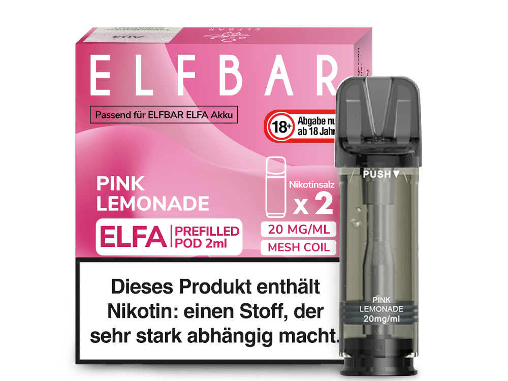 Elfbar ELFA Pods - 2% Nikotin (2 Stk. pro Packung) - Mehrweg Pod System / 10 Packungen - McVapes