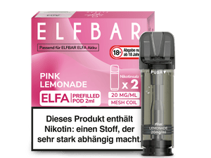 Elfbar ELFA Pods - 2% Nikotin (2 Stk. pro Packung) - Mehrweg Pod System / 10 Packungen - McVapes