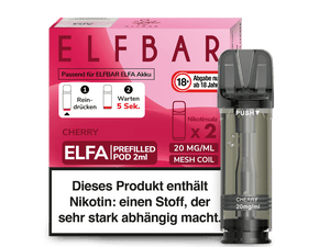 Elfbar ELFA Pods - 2% Nikotin (2 Stk. pro Packung) - Mehrweg Pod System / 10 Packungen - McVapes