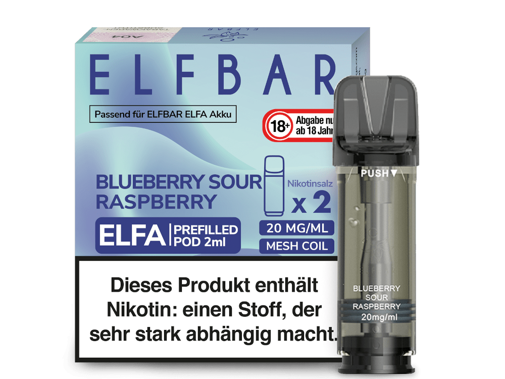 Elfbar ELFA Pods - 2% Nikotin (2 Stk. pro Packung) - Mehrweg Pod System / 10 Packungen - McVapes