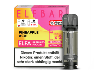 Elfbar ELFA Pods - 2% Nikotin (2 Stk. pro Packung) - Mehrweg Pod System / 10 Packungen - McVapes