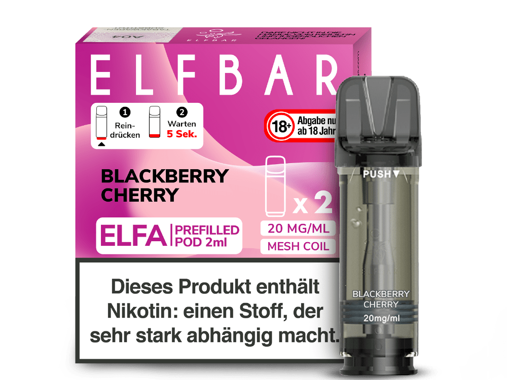 Elfbar ELFA Pods - 2% Nikotin (2 Stk. pro Packung) - Mehrweg Pod System / 10 Packungen - McVapes