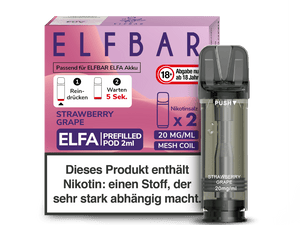 Elfbar ELFA Pods - 2% Nikotin (2 Stk. pro Packung) - Mehrweg Pod System / 10 Packungen - McVapes