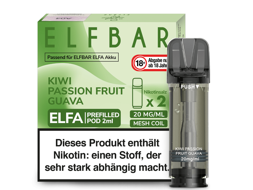 Elfbar ELFA Pods - 2% Nikotin (2 Stk. pro Packung) - Mehrweg Pod System / 10 Packungen - McVapes