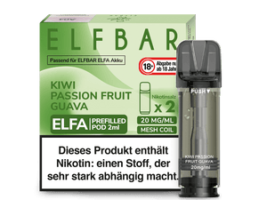 Elfbar ELFA Pods - 2% Nikotin (2 Stk. pro Packung) - Mehrweg Pod System / 10 Packungen - McVapes